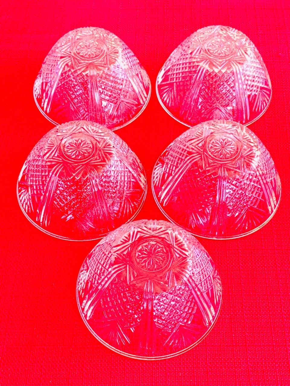 Lote de 5 bols de vidrio transparente con decoración de piña – photo 3